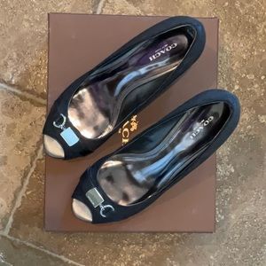 Coach Wedge Heal w/ Coach Logo Fabric